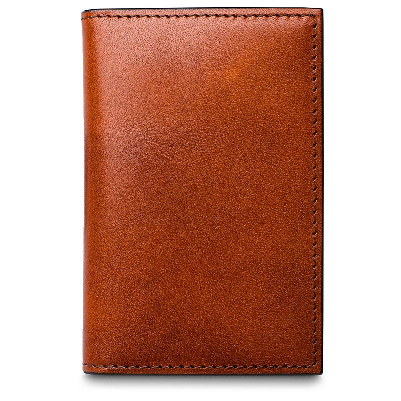 Bosca Men's Leather Card Holder Wallet â€“ Italian Full Grain Vegetable Tanned Credit Card Case â€“ 6 Card Slots, 2 Receipt Wells â€“ Classic Glossy Finish â€“ Gift-Ready Packaging - Dark Brown - Image 5